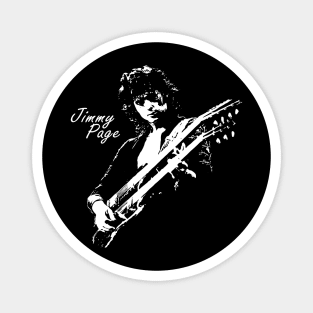 jimmy page vintage white silhoutte Magnet